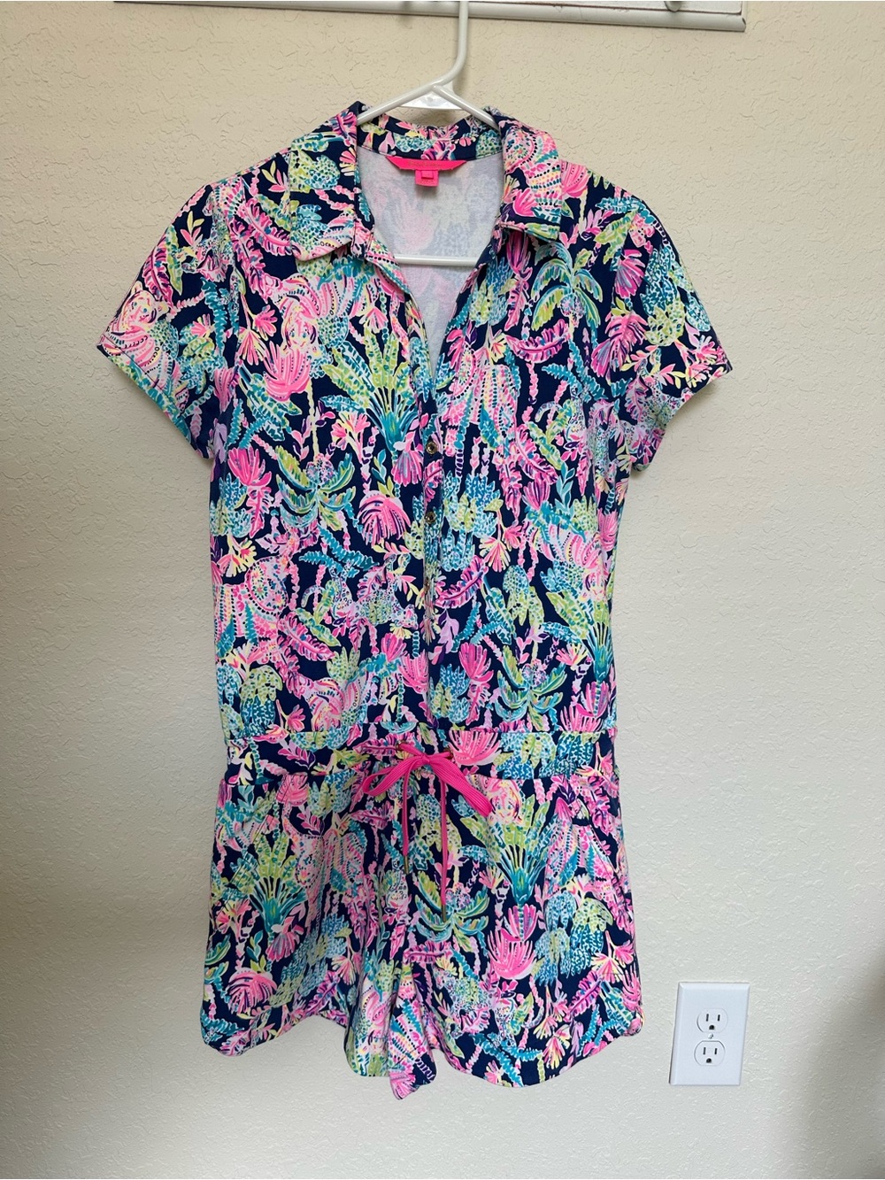 Women’s Floral One-Piece Romper with Pink Accents